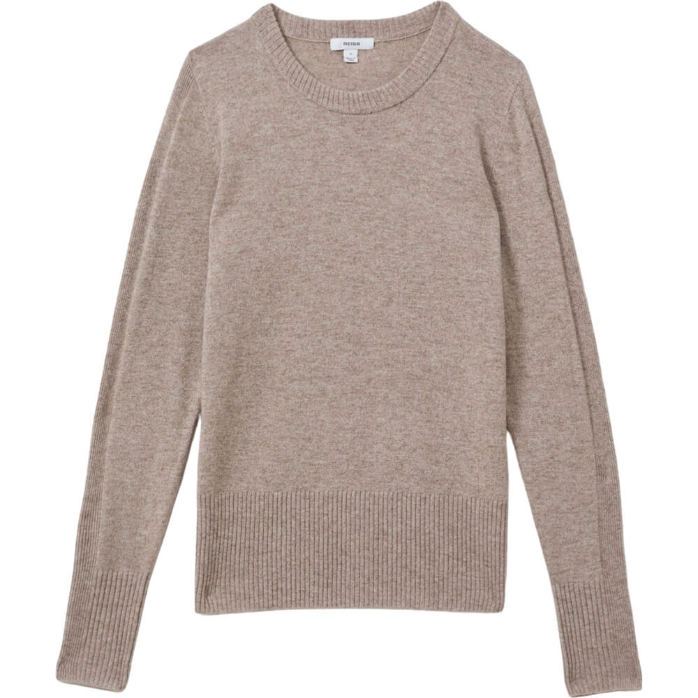 REISS ANNIE Wool Blend Crew Neck Jumper With Cashmere